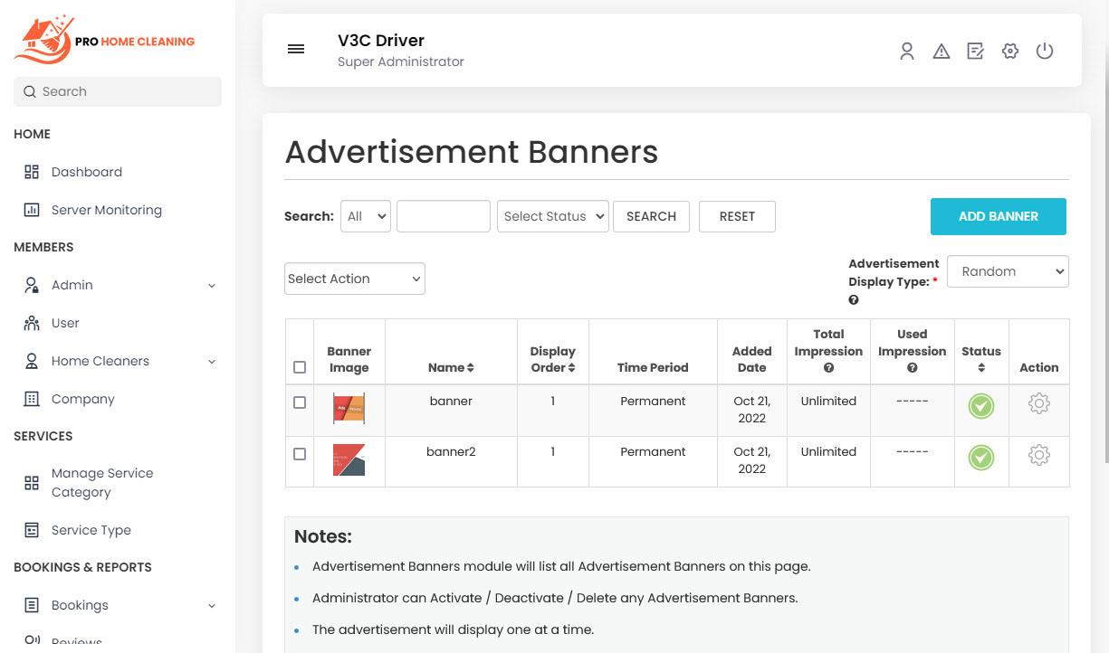Advertisement Banners