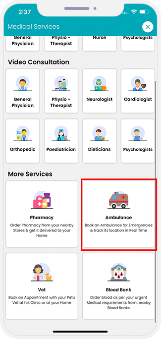 choose service categories