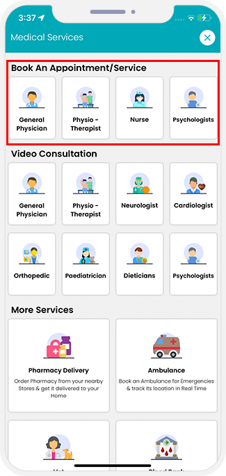 choose service categories
