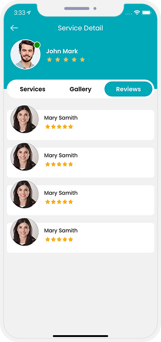 heat view for taxi and delivery user and provider fives feedback to eachother