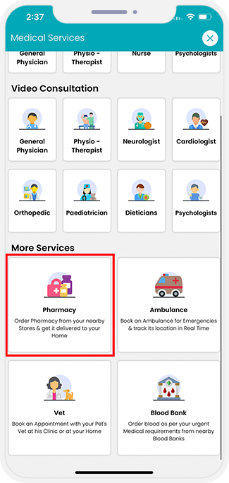 choose service categories