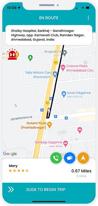 rider get notification for trip started