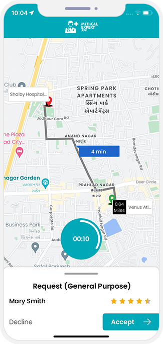 Driver accept or decline the request