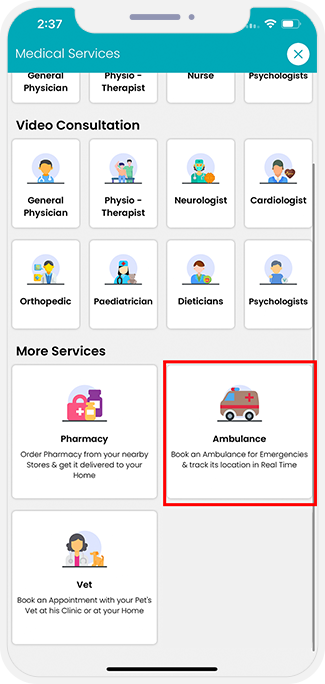 choose service categories
