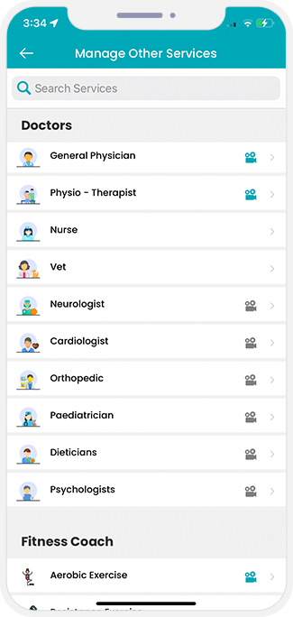 choose service categories