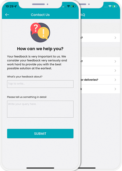 user app login and registration screen
