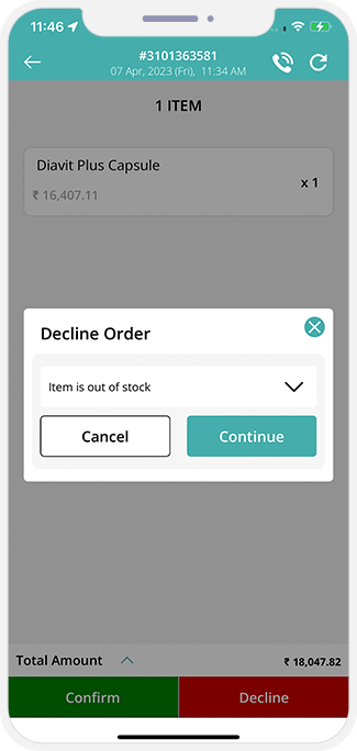 Order cancellation by Store