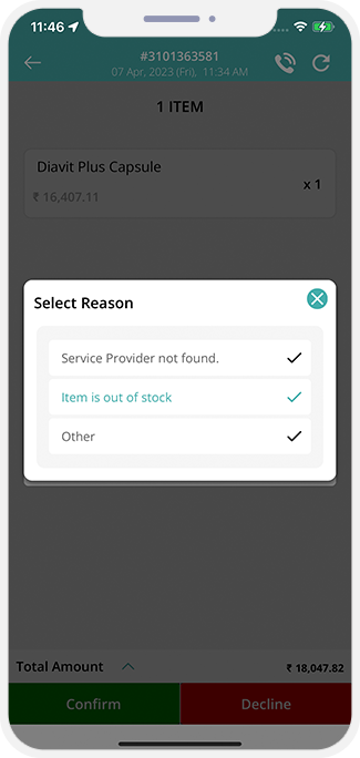 Order cancellation by Store