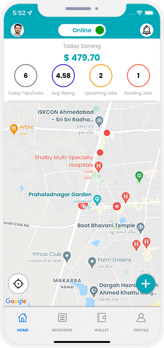 heat view for taxi and delivery