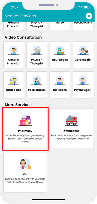 choose service categories
