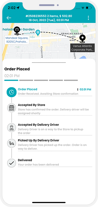 user track the order