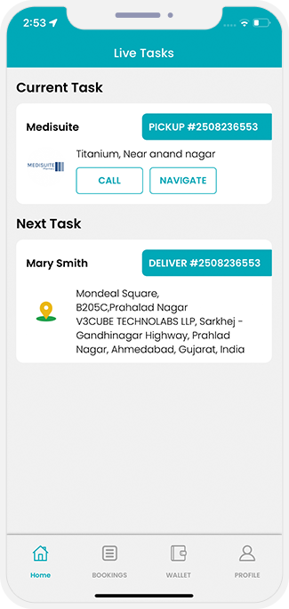 delivery driver see order picup address
