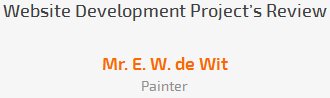 Mr. E. W. de Wit review