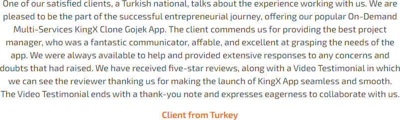 Client from Turkey