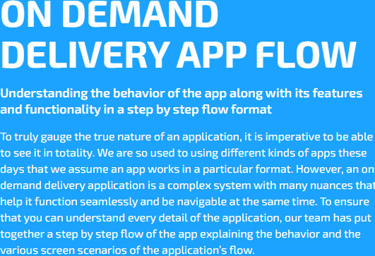 delivery app graphical flow