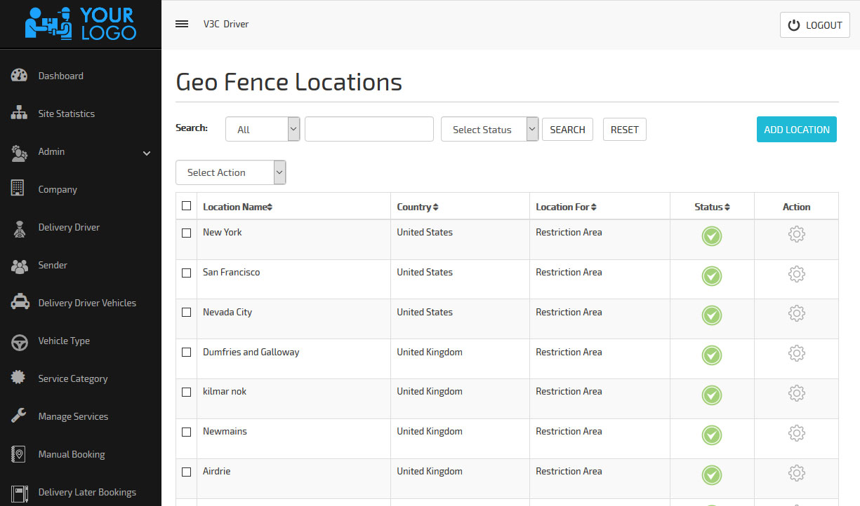admin – geo fence locations 