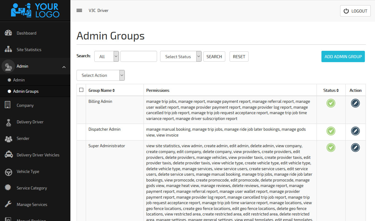 admin - groups