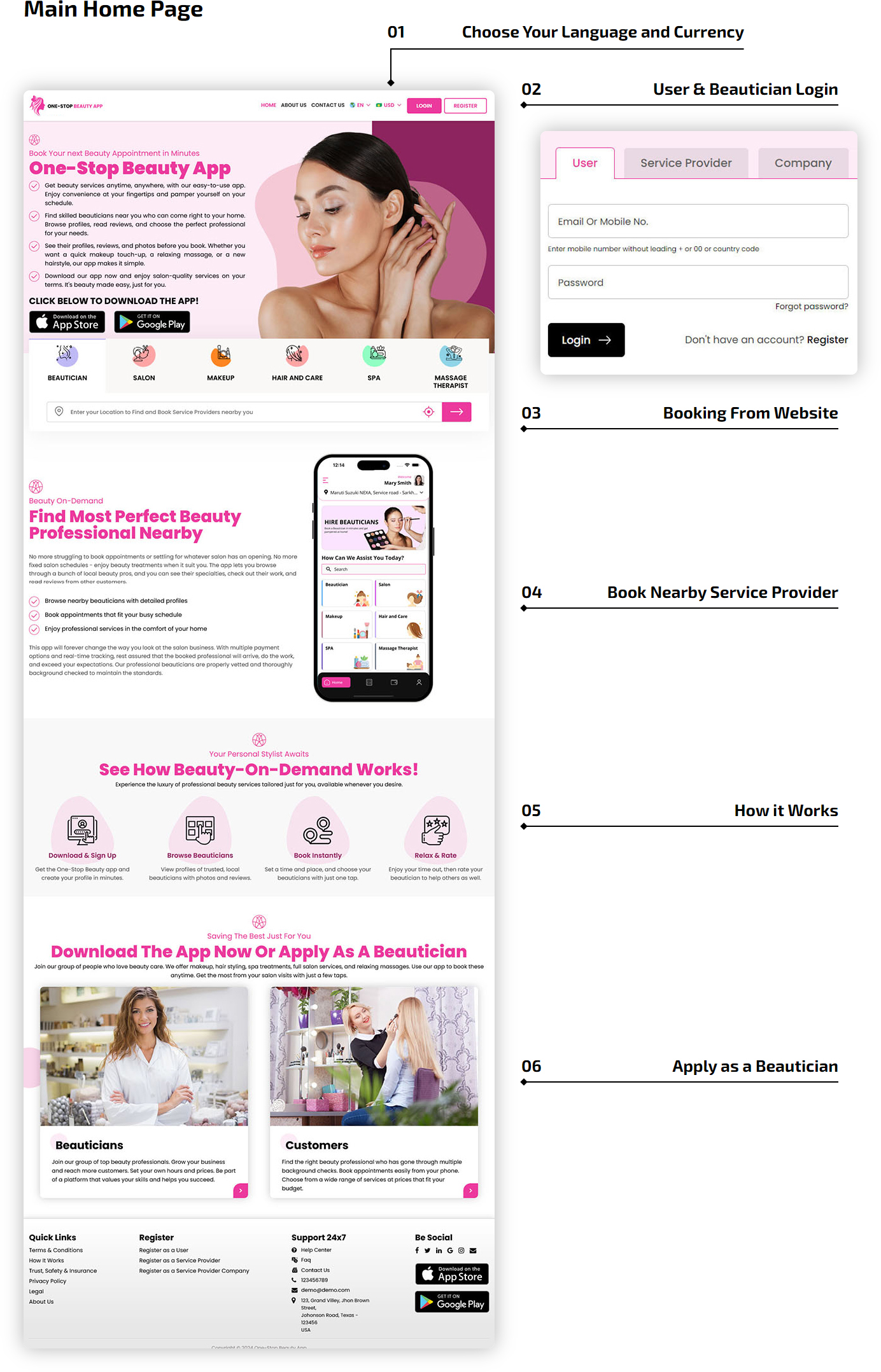 Uber clone web home page Uber clone web home page