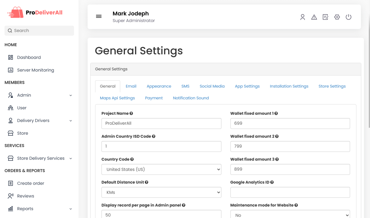General Settings