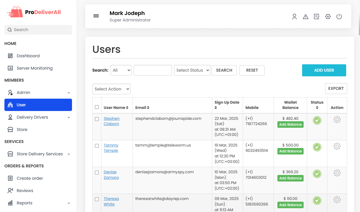Manage Users