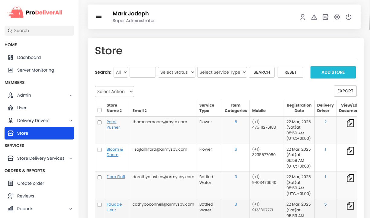 Manage Store