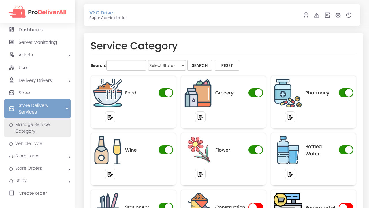 manage store category