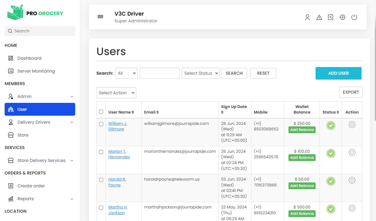 Manage Users