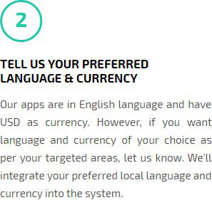 Tell us Your Preferred language & Currency for App