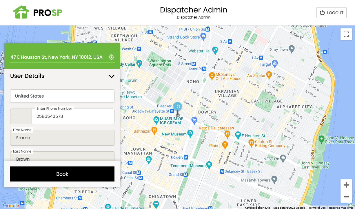 Dispatcher - Manual Booking