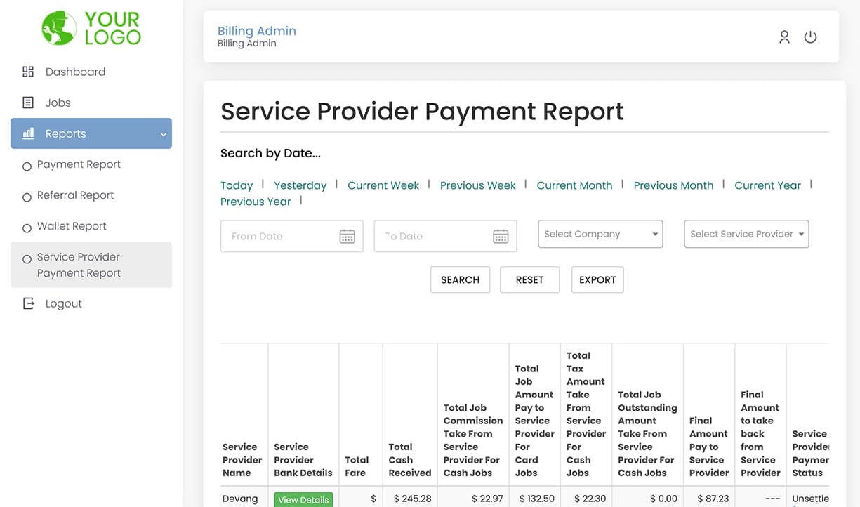 Provider Payment Report