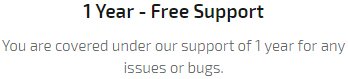 1 Year - Free Support