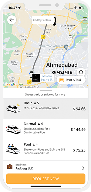 rider choose personal or business profile
