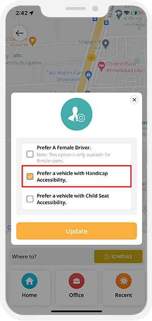 handicap preference option