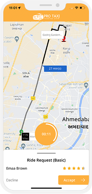 Ride Rental driver Accept request