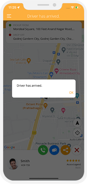 User app menu screen
