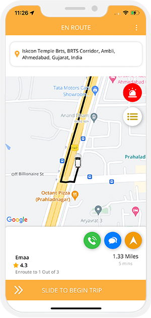 service provider app menu screen
