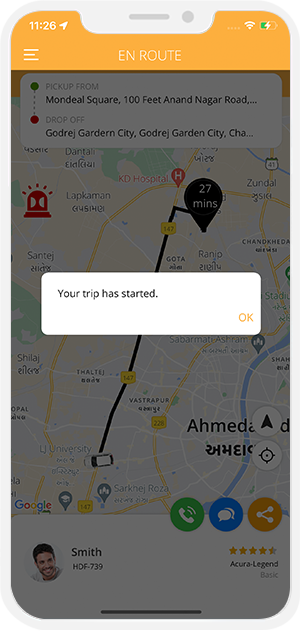 Driver started trip