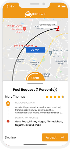 driver accept or reject pooling request