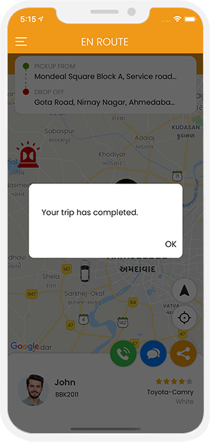 trip completed notification