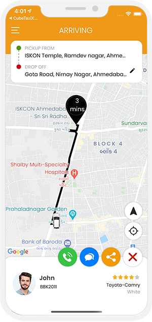 driver arriving