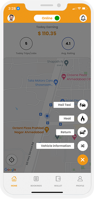driver application menu option