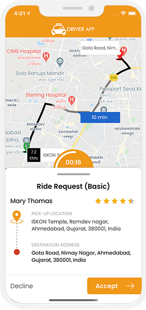 drivers receive rider request