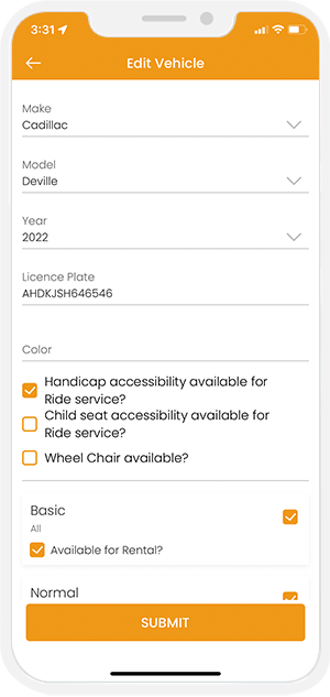 taxi with handicap accessibility
