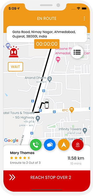 service provider app menu screen