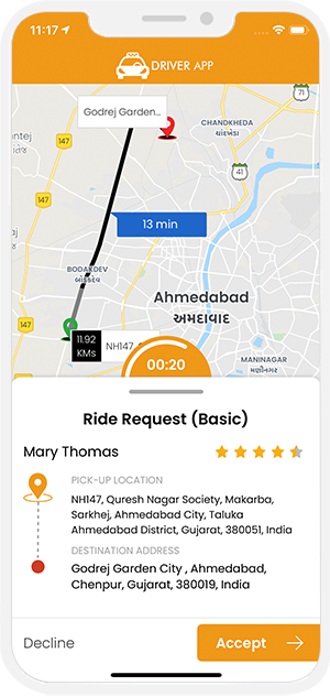 Ride Rental driver Accept request