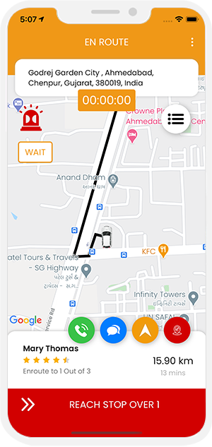 service provider app menu screen