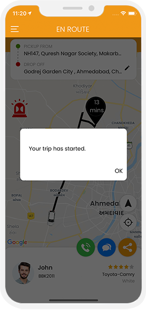 Driver started trip