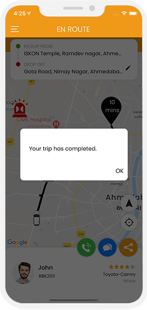 trip completed