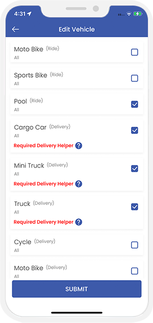 Manage Vehicles
