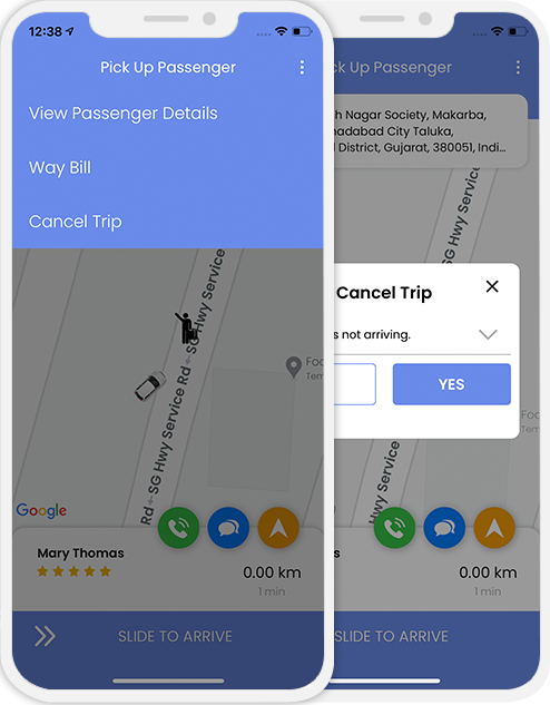 Driver login and registration screen